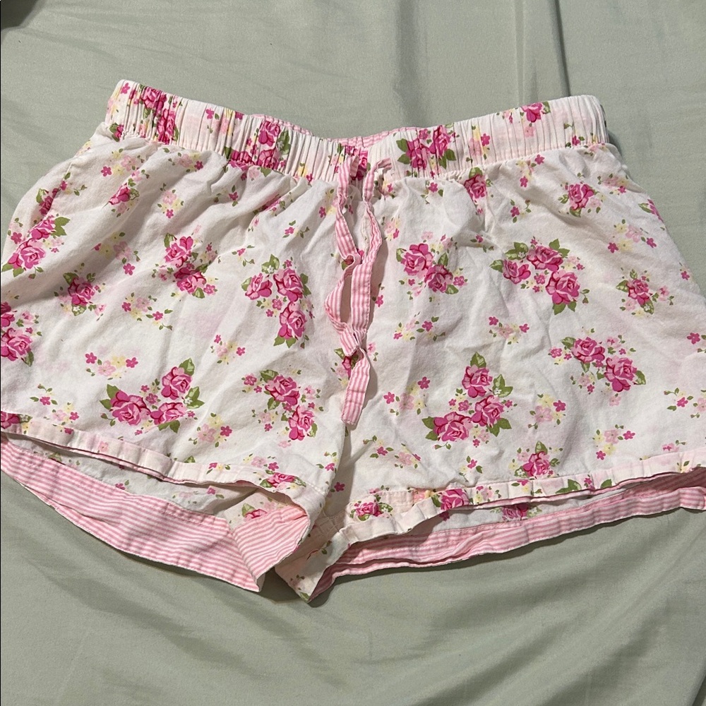 Adonna Pink Floral Pajama Shorts small